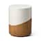 Glitzhome® 17.25" Two Tone Faux Terrazzo & Wood Texture Garden Stool